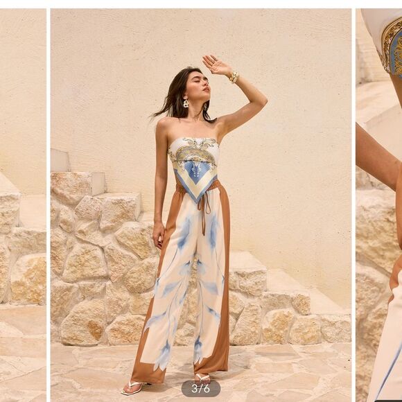 Commense Mid-Rise Floral Print Oversized Pants NWT XS - Picture 1 of 6